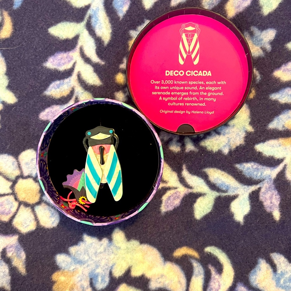 NWT Erstwilder Deco Cicada Brooch